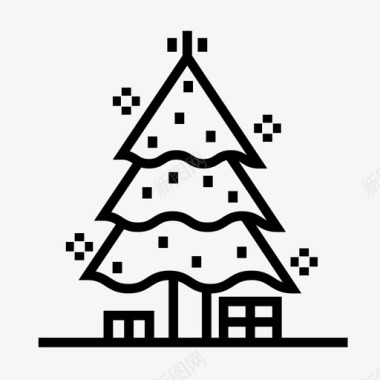 圣诞树新年冬天图标图标