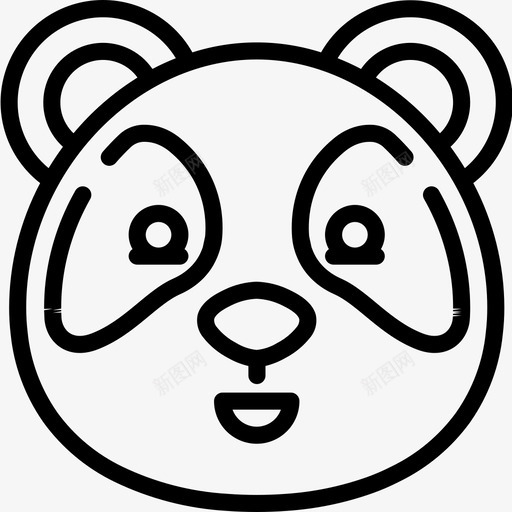 熊猫熊可爱的图标2直线型svg_新图网 https://ixintu.com 可爱 图标 熊猫熊 爱的 猫熊 直线 线型