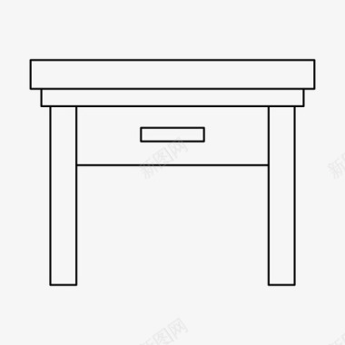 薄家具办公桌家具图标图标