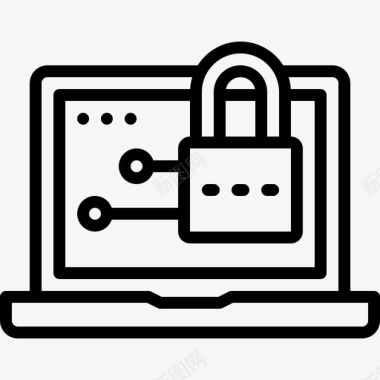笔记本电脑锁互联网隐私图标图标