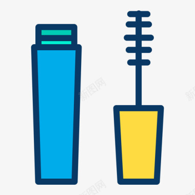 睫毛膏美发师4线性颜色图标图标