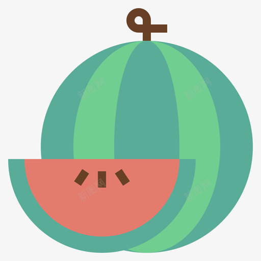 西瓜野餐68平的图标svg_新图网 https://ixintu.com 平的 西瓜 野餐