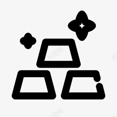 黄金金条商业图标图标