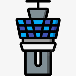 led控制颜色96号机场控制塔线性颜色图标高清图片