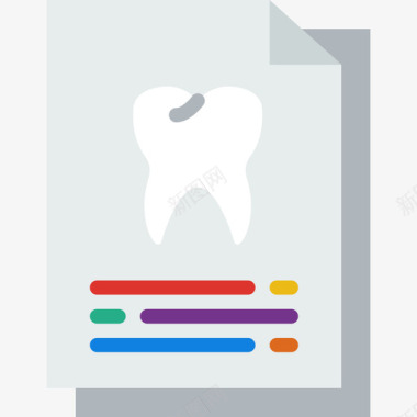 牙科记录牙科12扁平图标图标