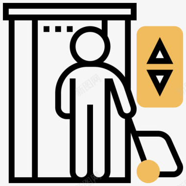 电梯酒店服务33黄影图标图标
