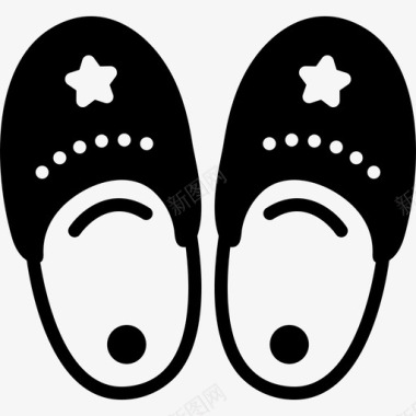 婴儿拖鞋舒适织物图标图标