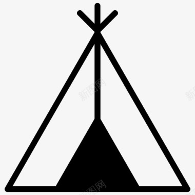 部落帐篷古代图案野营图标图标