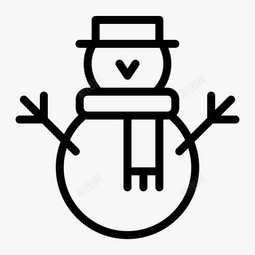 雪人冬天冬天的线图标svg_新图网 https://ixintu.com 冬天 雪人