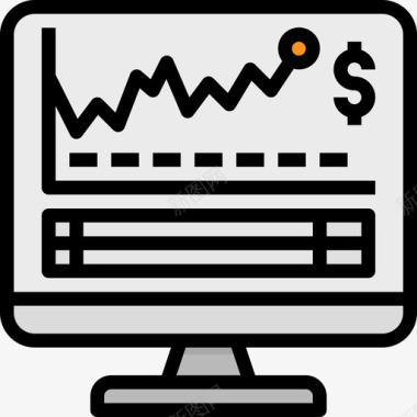 商业会计和金融8线性颜色图标图标