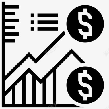 稳定图表硬币图标图标