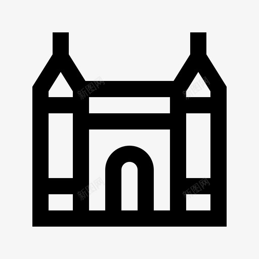 城堡中世纪55直线型图标svg_新图网 https://ixintu.com 中世纪 城堡 直线 线型