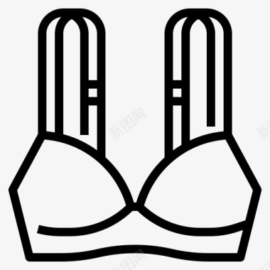 胸罩女式旅行包装2线性图标图标
