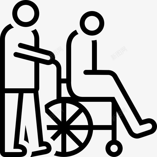 护理人员看护人残疾人图标svg_新图网 https://ixintu.com 人员 护士 护理 残疾人 看护人 轮椅