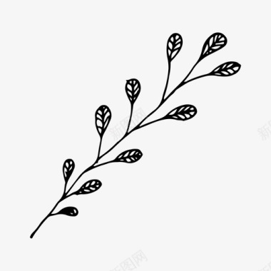 植物植物学树枝图标图标