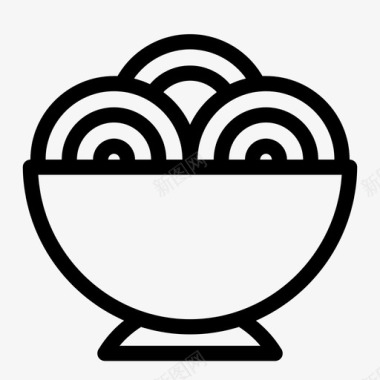面条中餐面条碗图标图标