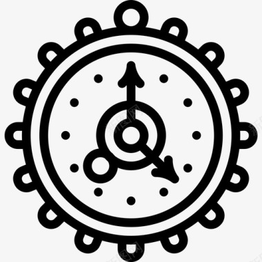 钟蒸汽朋克直线型图标图标