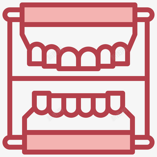 模具牙科55红色图标svg_新图网 https://ixintu.com 模具 牙科 红色