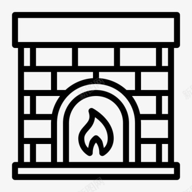 壁炉烟囱冬季图标图标