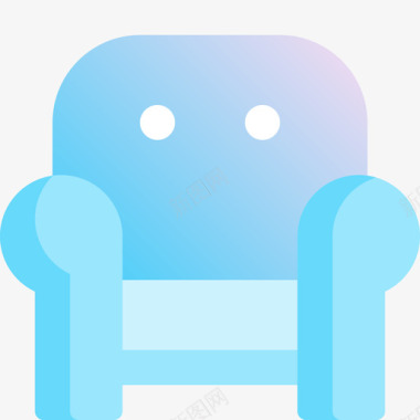 扶手椅家具150蓝色图标图标