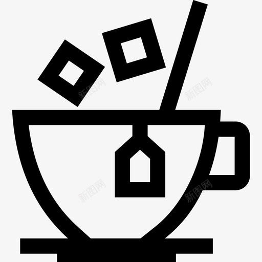 茶杯糖茶包图标svg_新图网 https://ixintu.com 咖啡馆 概述 茶包 茶杯 酒吧