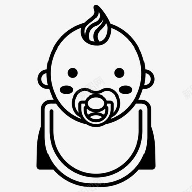 婴儿假人婴儿围嘴婴儿奶嘴图标图标