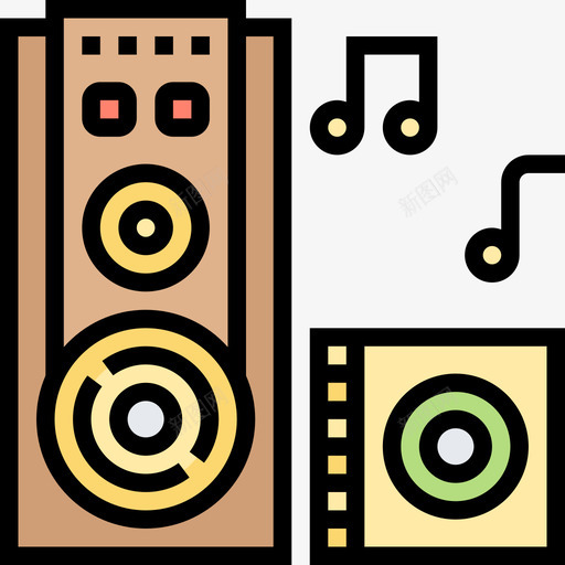 音频生日派对34线性颜色图标svg_新图网 https://ixintu.com 派对 生日 线性 音频 颜色
