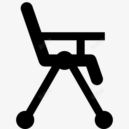椅子婴儿椅婴儿家具图标svg_新图网 https://ixintu.com 喂养 婴儿 孕妇 家具 椅子 零件 高脚 黑色