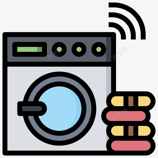 洗衣机智能科技26线性颜色图标svg_新图网 https://ixintu.com 智能 洗衣机 科技 线性 颜色