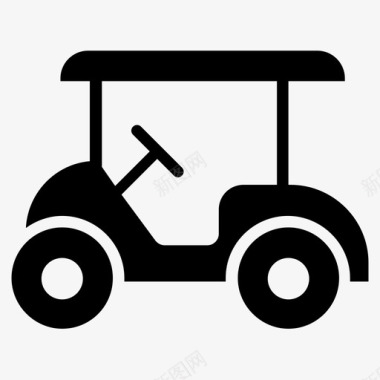 高尔夫球车沙丘车电动手推车图标图标