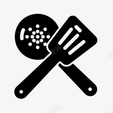抹刀排水器厨房勺子图标图标