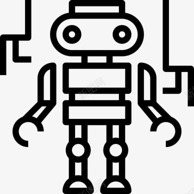 人工智能机器人工程8线性图标图标