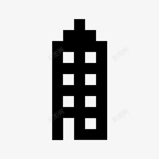 建筑公寓高层图标svg_新图网 https://ixintu.com 像素 公寓 工业 工作 建筑 摩天大楼 高层