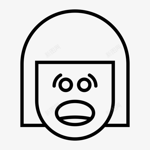 担心表情脸图标svg_新图网 https://ixintu.com 女孩 担心 表情