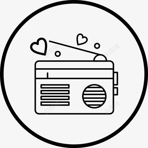 爱收音机心婚礼图标svg_新图网 https://ixintu.com 图标 婚礼 收音机 线路
