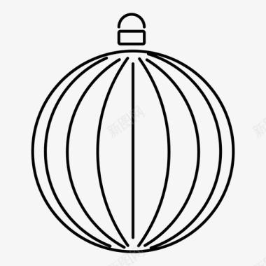 垂直条纹球圣诞图标图标