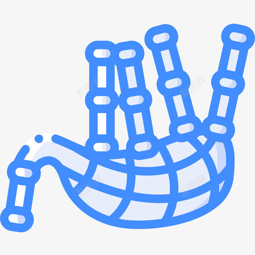 风笛英国3蓝色图标svg_新图网 https://ixintu.com 苏格兰风笛 英国 蓝色 风笛