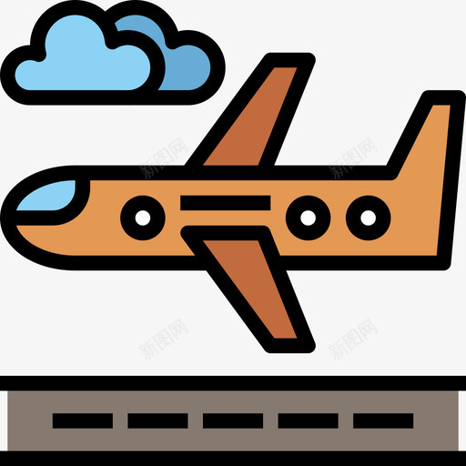 飞机旅行和度假8线性颜色图标svg_新图网 https://ixintu.com 度假 旅行 线性 颜色 飞机