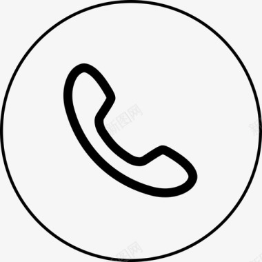 电话 通信 线型圆图标