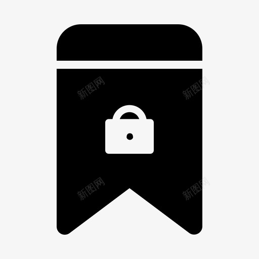 锁徽章书签图标svg_新图网 https://ixintu.com 书签 字形 徽章 标签 用户界面 界面