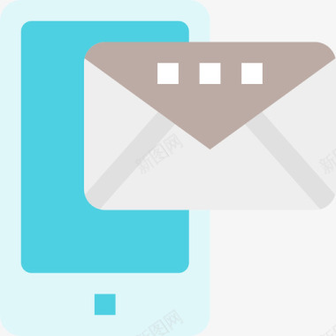 电子邮件社交和通信2扁平图标图标