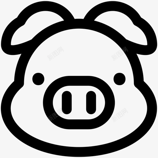 猪动物宠物图标svg_新图网 https://ixintu.com 动物 动物园 宠物