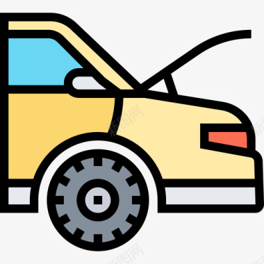 汽车汽车服务2线性颜色图标图标