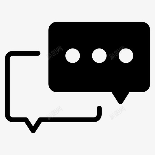 对话泡泡聊天图标svg_新图网 https://ixintu.com 交流 交谈 图标 对话 平面 泡泡 线图 聊天