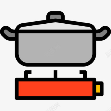 锅厨房60线性颜色图标图标