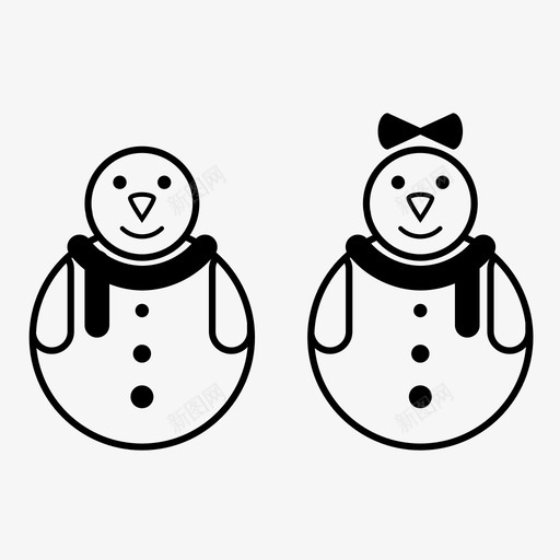 雪人孩子们圣诞节图标svg_新图网 https://ixintu.com 圣诞节 孩子们 新年 雪人