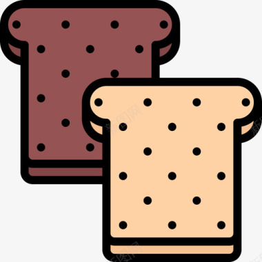 烤面包面包房109彩色图标图标
