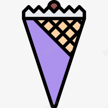 华夫饼冰淇淋27彩色图标图标