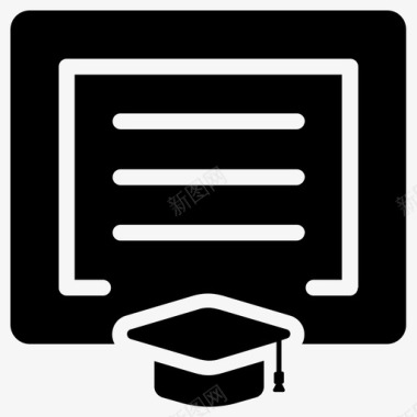 毕业生证书文凭图标图标
