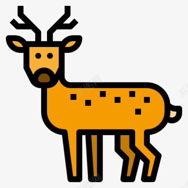 鹿日本68线性颜色图标图标